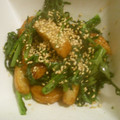 liutan's cooksnap of when they made 菊菜とさつま揚げの炒めごま和え.