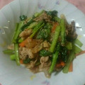 めーこ先生's cooksnap of when they made お手軽！豚こまと小松菜の生姜炒め.