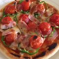 カクタスぽぷら's cooksnap of when they made ガスグリルで焼くベーコンとトマトのピザ.