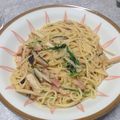 ちくお's cooksnap of when they made 水菜と豚肉の和風パスタ.