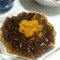 kinkikiss's cooksnap of when they made かぼちゃのわたともずくの酢の物.