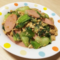 らむ（・×・）'s cooksnap of when they made ☆お魚ソーセージと青梗菜の卵とじ☆.