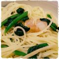 ★☆amy☆★'s cooksnap of when they made ほうれん草と海老で贅沢オイルパスタ☆.