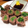 YUKIKI☆'s cooksnap of when they made 菜の花の牛肉巻き焼き♪辛子醤油で.
