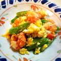 kurukurumin's cooksnap of when they made えびとスナップエンドウの春色炒め.