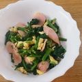 remiyuma's cooksnap of when they made ほうれん草の三色炒め・お弁当にも♪.