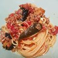 ♪あかいきのこ♪'s cooksnap of when they made ☆茄子とトマトのボロネーゼ パスタ☆.