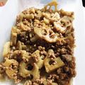 こめたぴ's cooksnap of when they made ひき肉とれんこんの甘辛炒め.