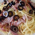 まるまるまりりん's cooksnap of when they made パンチェッタと黒オリーブのパスタ.