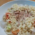 さーしーいぶ's cooksnap of when they made 冷たいうどん ツナトマト 青ネギ 天かす.