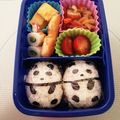たけチャンmama's cooksnap of when they made ＊キャラ弁 *パンダおにぎり*＊.