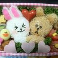 山うさ's cooksnap of when they made キャラ弁☆LINEのブラウン&コニー.