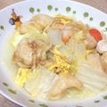 きゃぽー。's cooksnap of when they made 胸肉と白菜の蒸し煮.