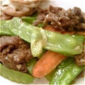 Ra16's cooksnap of when they made ☆牛肉と絹さやのオイスターソース炒め☆.