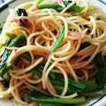 けんたぼー's cooksnap of when they made 小松菜と桜えびの和風パスタ♪妊婦さんにも.
