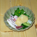 さいりゃ♪'s cooksnap of when they made わけぎとイカのぬた菜の花添え.
