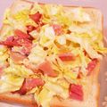 とろけい's cooksnap of when they made ハムとキャベツのチーズトースト.
