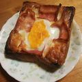 komugiko4's cooksnap of when they made 簡単！！ベーコン目玉焼きトースト.
