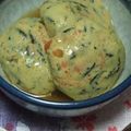 hanie1001's cooksnap of when they made ふわふわ♪はんぺんしんじょの彩り茶巾絞り.