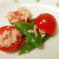 こはるかぁちゃん's cooksnap of when they made 簡単！スナップエンドウとトマトのサラダ.