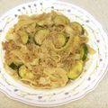 クック7QB3A5☆'s cooksnap of when they made ズッキーニで肉みそパスタ.