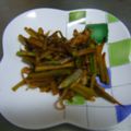 bonio's cooksnap of when they made 茎ブロッコリー皮大根の炒りつけ♪.