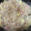 クック6AK70X☆'s cooksnap of when they made 春キャベツで白滝のカルボナーラ☆.