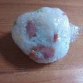 komugiko4's cooksnap of when they made 焼き肉のたれチーズウインナーおにぎり.