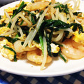 ayucco0629's cooksnap of when they made エビニラもやしの卵炒め.