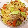 れんもこ's cooksnap of when they made 豚肉と長ネギの醤油風味パスタ♪.