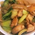 きららんらん☆'s cooksnap of when they made 鶏と玉ねぎとチンゲンサイで和風丼.