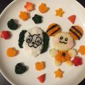 kiyonse's cooksnap of when they made うーたん　ワンワン　誕生日プレート♪.