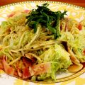 トクライ's cooksnap of when they made キャベツなスパゲティー＊麺つゆベーコン編.
