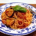 サンディサンディ's cooksnap of when they made 茄子とバジルのトマトパスタ。.