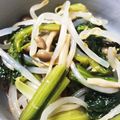 NKTNMMK's cooksnap of when they made 簡単　もやしとしめじのごま油炒め.
