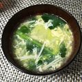 ryuca83's cooksnap of when they made のらぼう菜も仲間入り♪かきたまスープ.