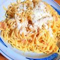 komugiko4's cooksnap of when they made ✿カッテージチーズde濃厚カルボナーラ✿.