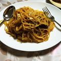 よっすぃ〜413's cooksnap of when they made ベーコンと茄子の簡単！トマトソースパスタ.