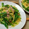 あっぽこぽん's cooksnap of when they made 菜の花とアンチョビベーコンのパスタ.