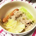 れび夫人's cooksnap of when they made 豚・キャベツ・ソーセージ・もやしのお鍋.