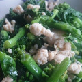 でできち's cooksnap of when they made 10分おかず♪ひき肉と菜の花の炒めもの.