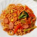 KENERISA's cooksnap of when they made 焼きそば麺で♡簡単ナポリタン.