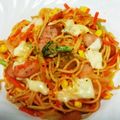 KENERISA's cooksnap of when they made 焼きそば麺でナポリタンチーズ焼き.