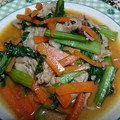 えんびふらい's cooksnap of when they made 豚こま肉と小松菜のオイスター炒め.