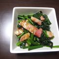 明日になれば♪'s cooksnap of when they made ほうれん草とベーコンのガーリック炒め.