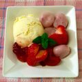にきけん's cooksnap of when they made いちご白玉とバニラアイスいちごソースかけ.