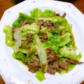 B子chan's cooksnap of when they made 　[牛薄切り肉とレタスの炒めもの].