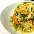 ぽむぽむ★'s cooksnap of when they made 人参ピーマンえのきの卵とじ.