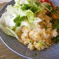 時花菜's cooksnap of when they made 鮭レタスチャーハン.