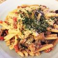 kikoyates's cooksnap of when they made 豚肉とナスのトマトソースパスタ.